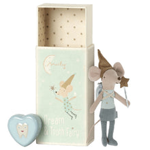 Load image into Gallery viewer, Maileg Tooth Fairy Mouse in Matchbox Blue
