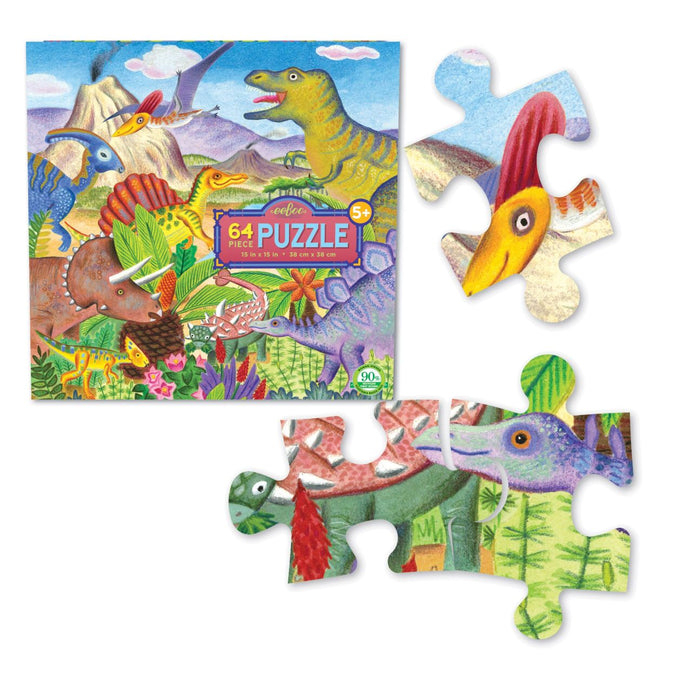 eeBoo 64 Piece Puzzle Dinosaur Island-Puzzles & Games-eeBoo-Eco Lelu