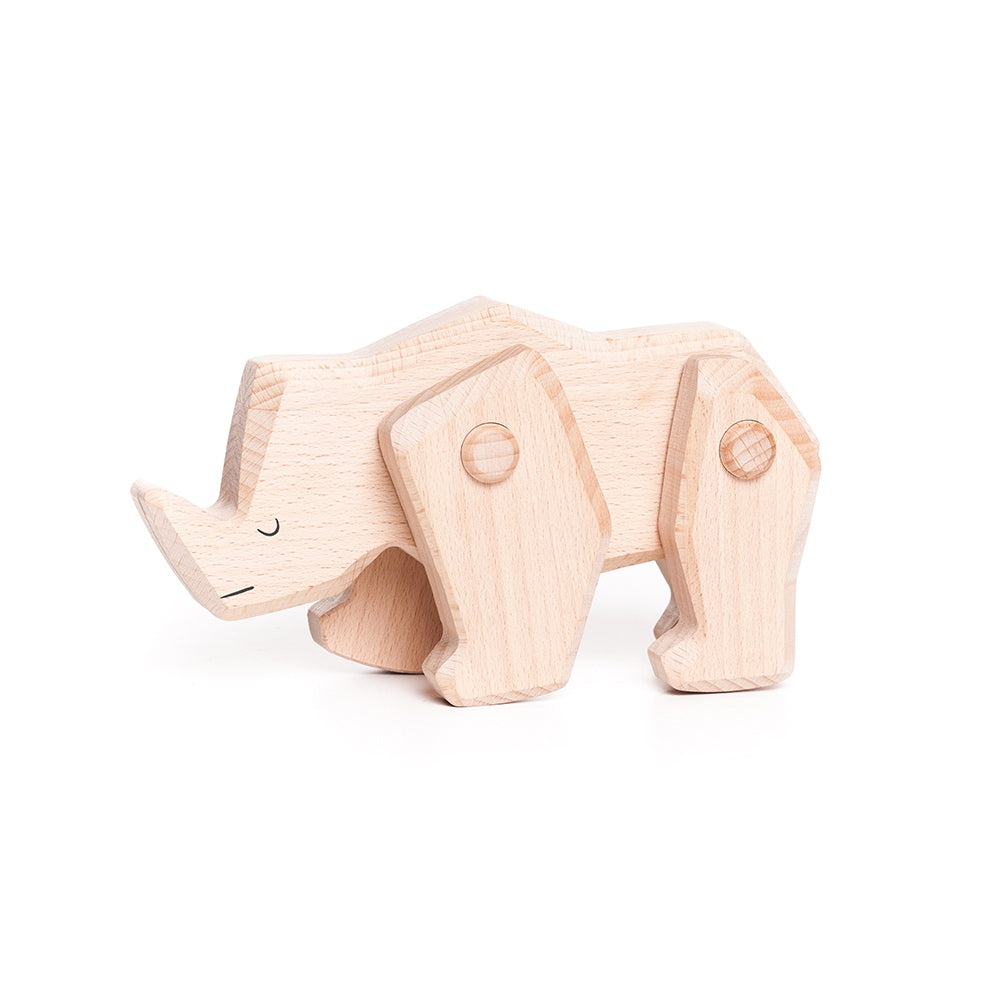 Bajo Endangered Animals TOBE Rhino-Wooden Animals-Bajo-Eco Lelu